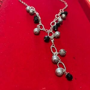 Elegant Silver and Black Necklace